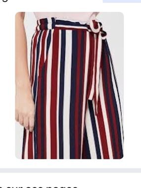 Striped palazzos with Tie- up details
